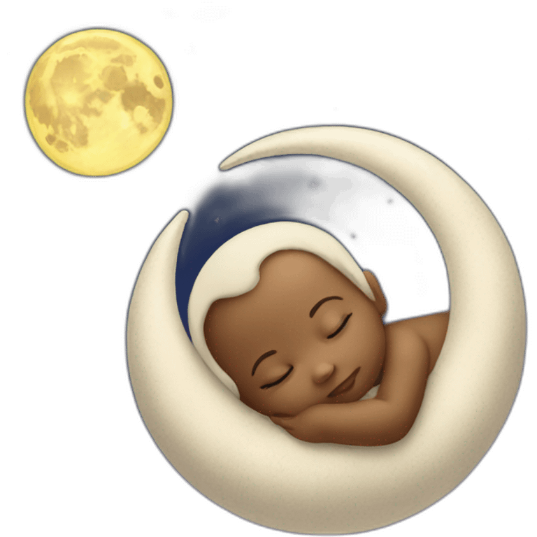 The newborn sleeps on the moon emoji