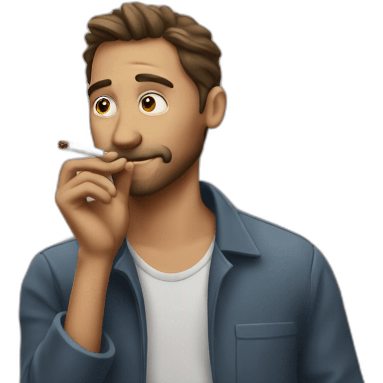 a guy smoking cigarettes emoji