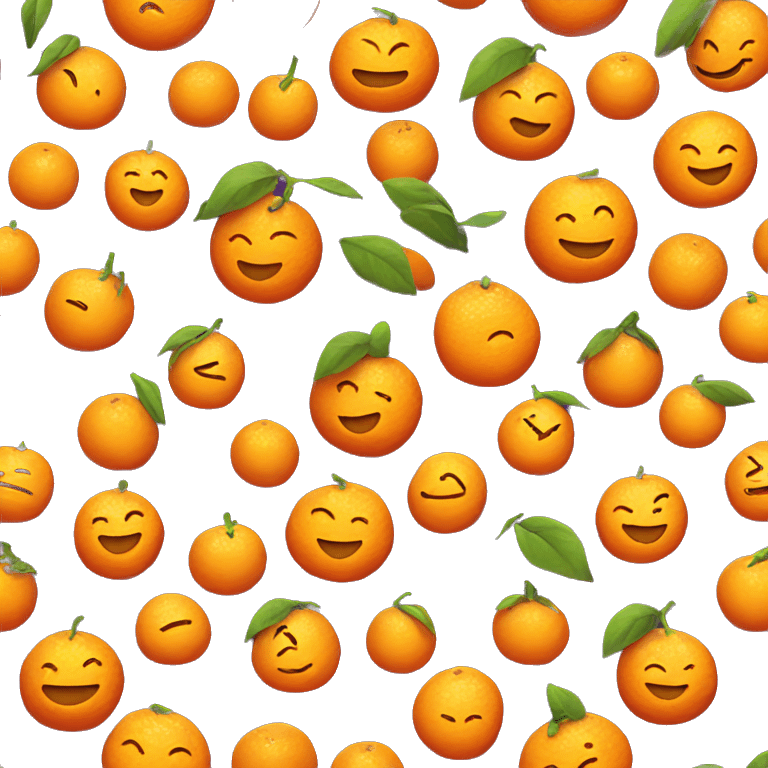 Tangerine with smile emoji