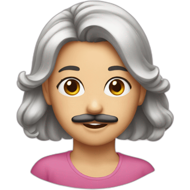 Girl mustache emoji