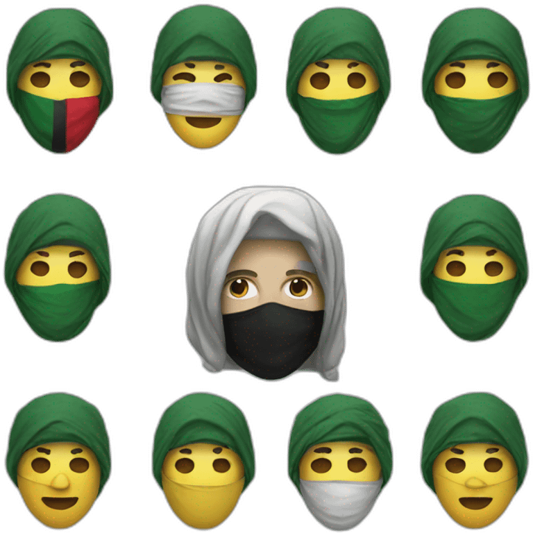 Man with mask Palestine  emoji