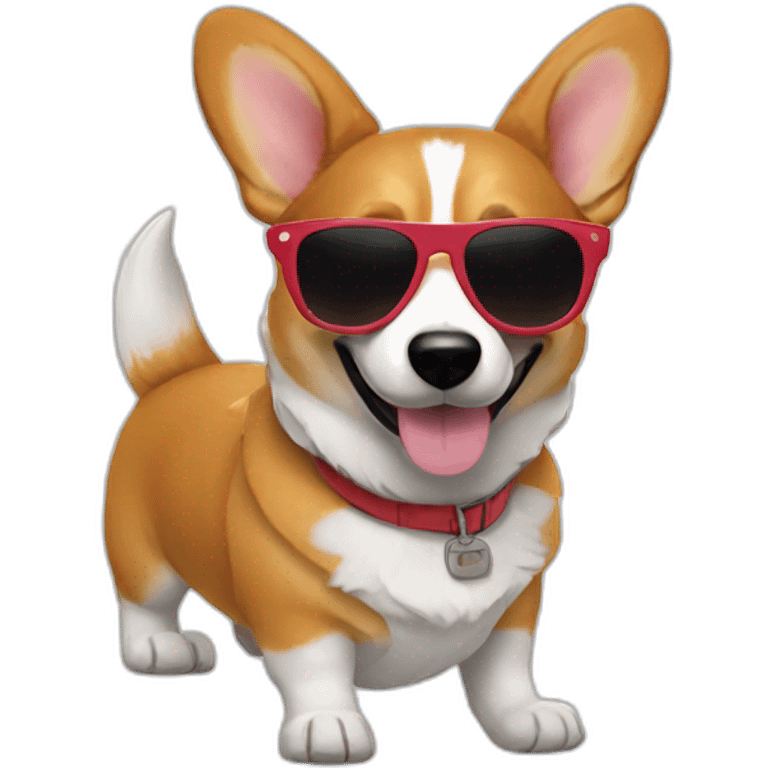 À Corgi with sunglasses emoji