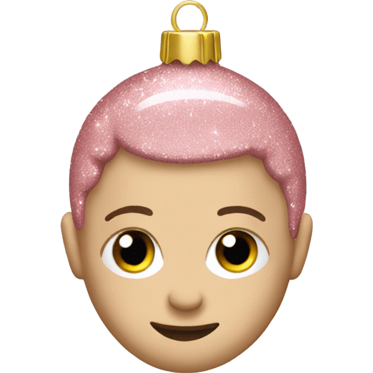 Light pink glitter Christmas ornament  emoji