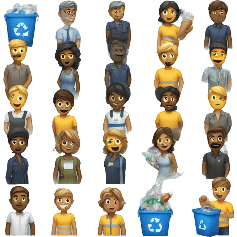 people in a company focused on recycling plastic waste.  emoji