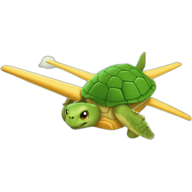 Tortue sur un avion emoji