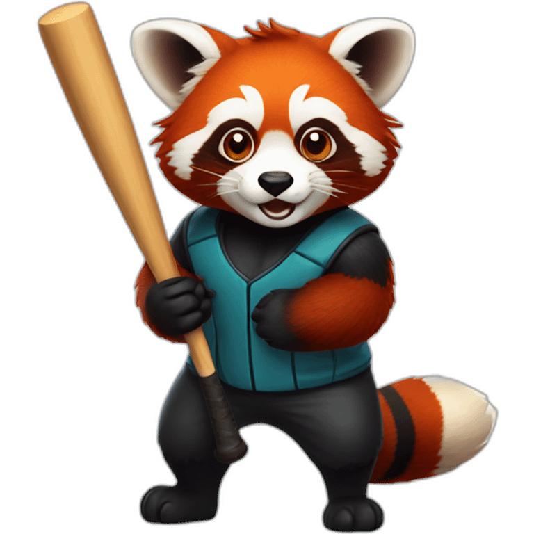 red panda with a baseball bat emoji