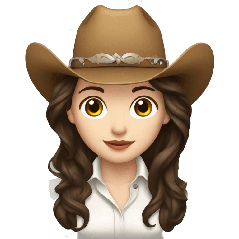 cowgirl, brunette hair, pale skin, line dancing emoji