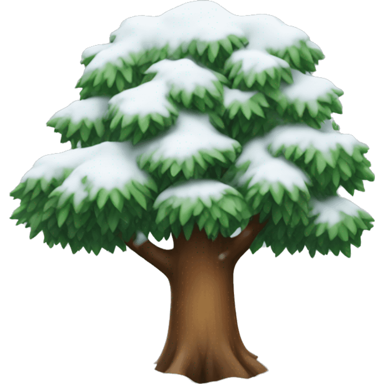 Tree with snow emoji