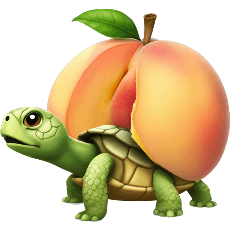 Peach with a turtle head popping out  emoji