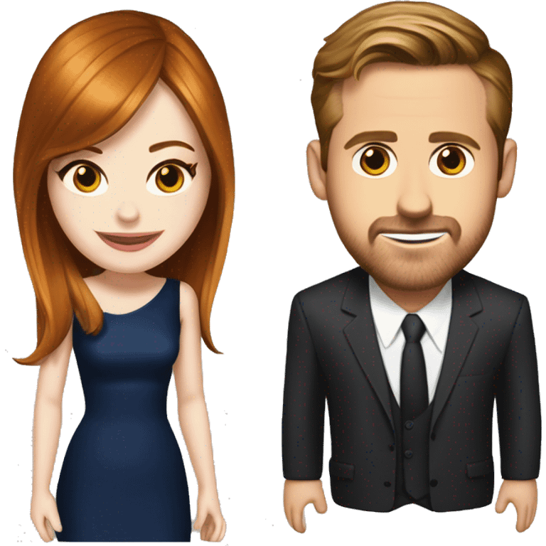 Ryan gosling and Emma stone in crazy, stupid, love emoji