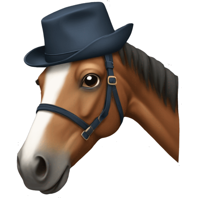 cheval avec un chapeau emoji