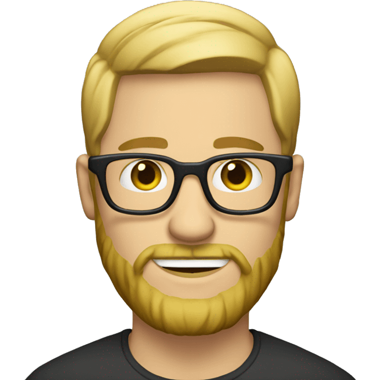 Blonde man with beard and glasses emoji