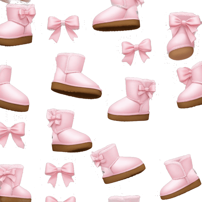 Baby pink Ugg Bailey bows emoji