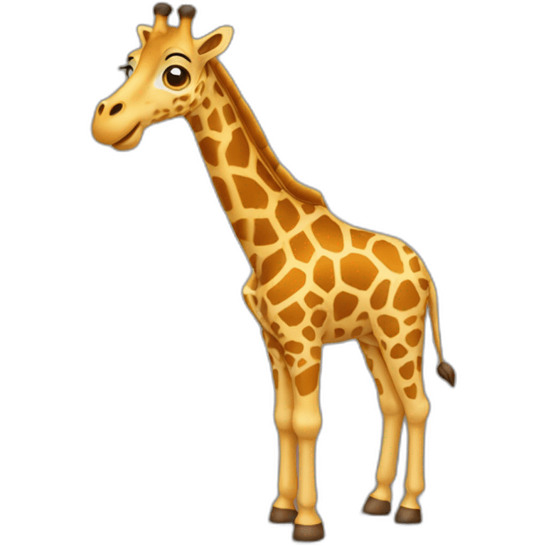 Carton sur une girafe emoji