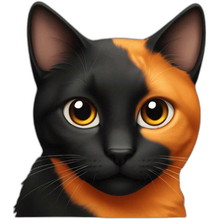 Cat black ans orange emoji