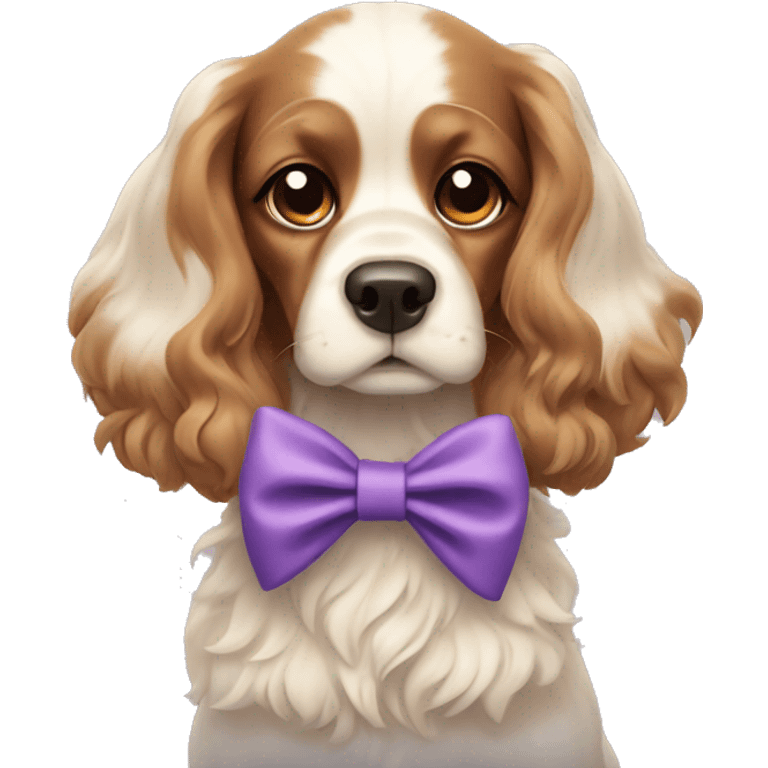 spaniel dog with a bow emoji