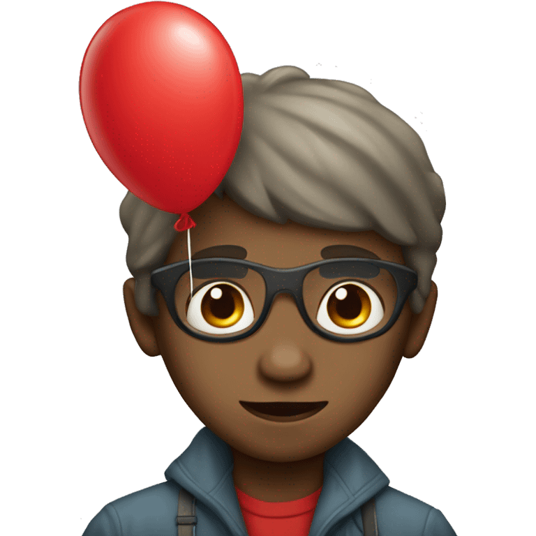 Blind boy with Red Balloon emoji