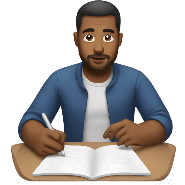 Man writing on an ipad emoji