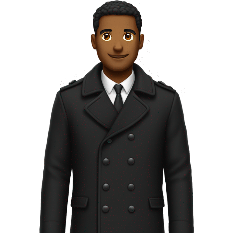 single breasted black peacoat  emoji