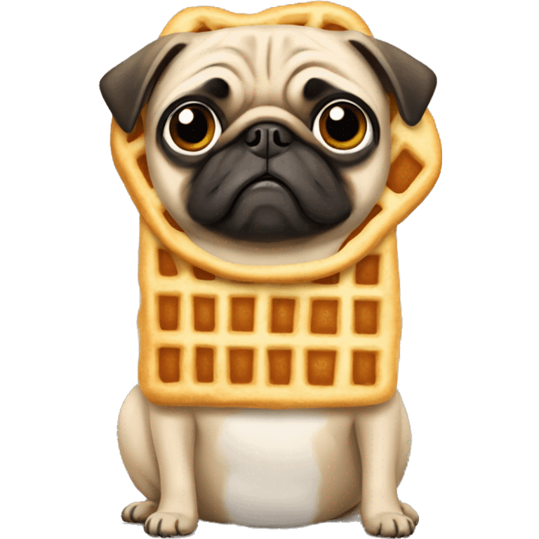 Pug dressed as a waffle  emoji