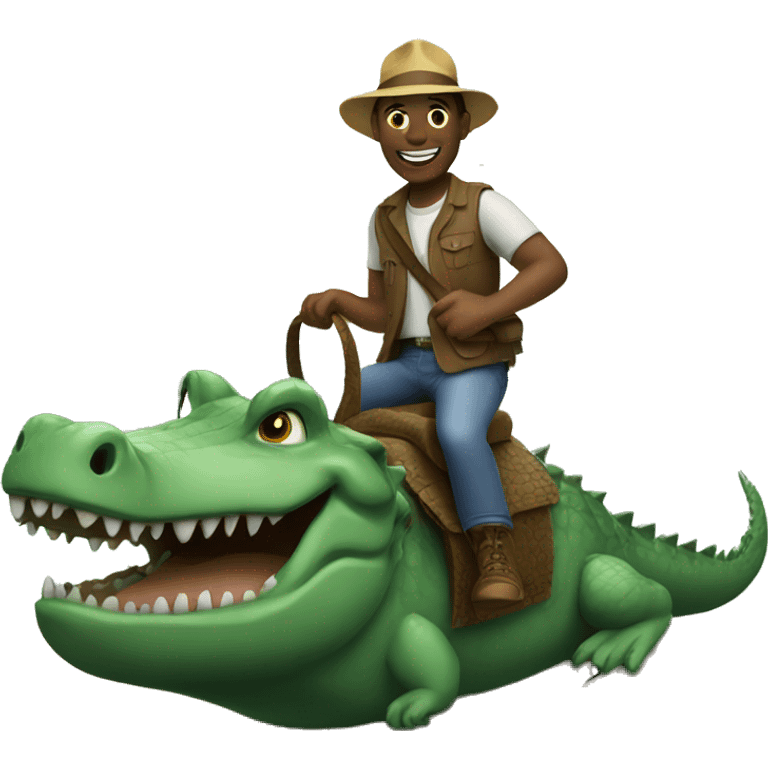 man riding crocodile  emoji