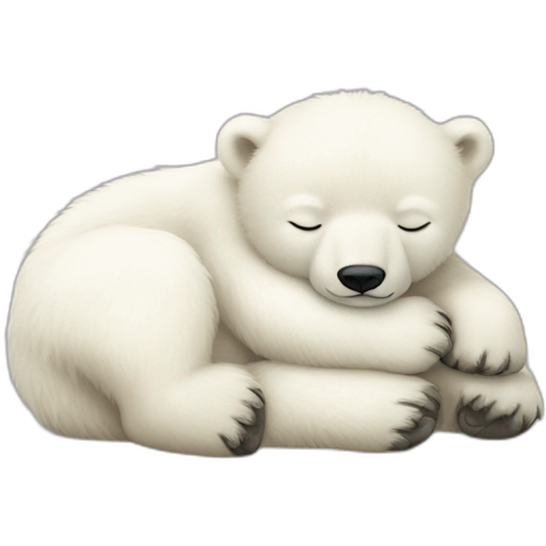 Baby polar bear sleeping emoji