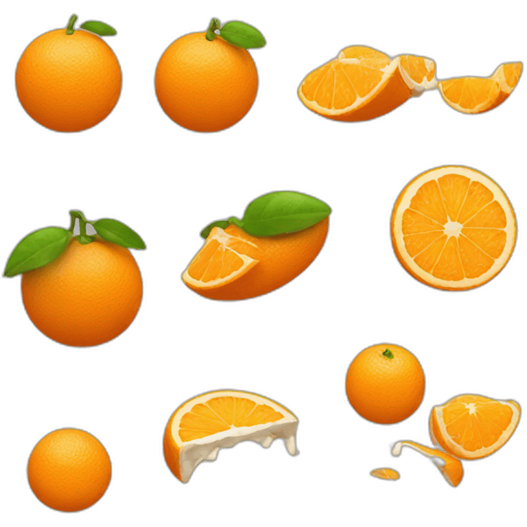 Chat qui mange orange emoji