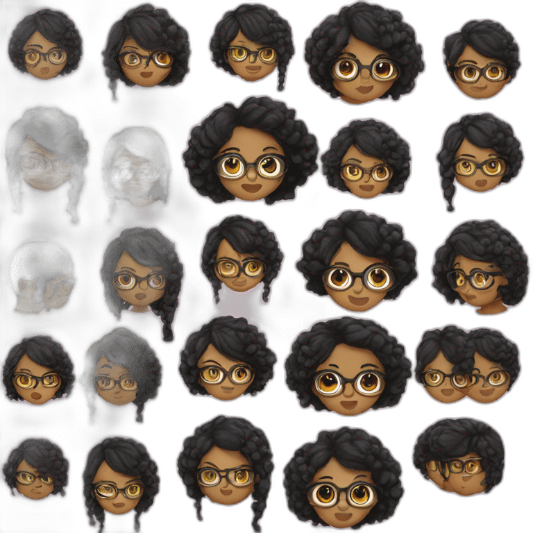 Glassess black hair girl ok emoji