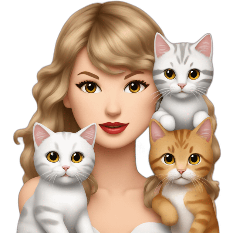 taylor swift & her 3 cats emoji