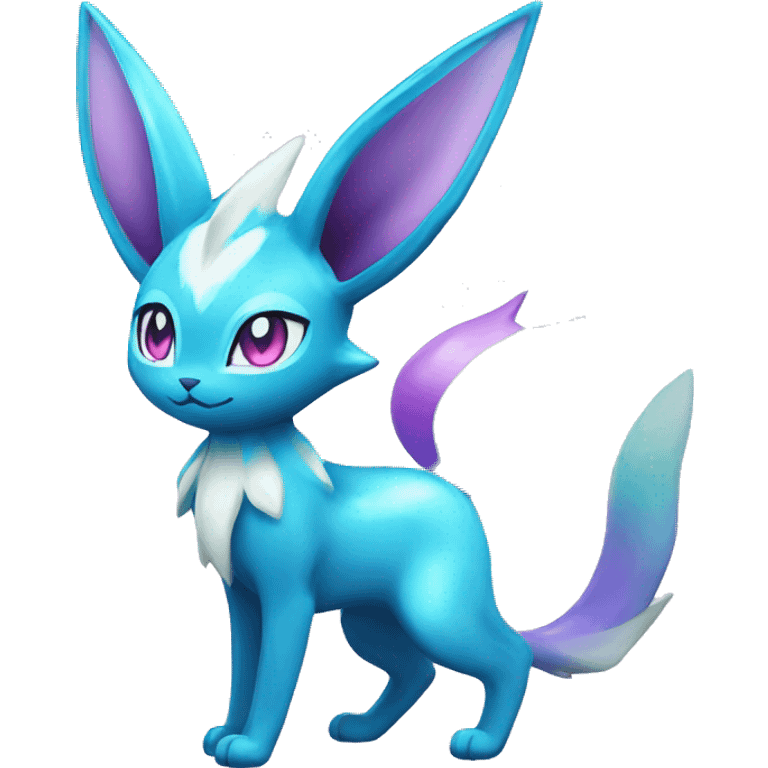 Shiny colorful Glaceon Espeon Pokémon emoji