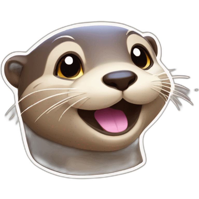 smiling otter with sparkles emoji