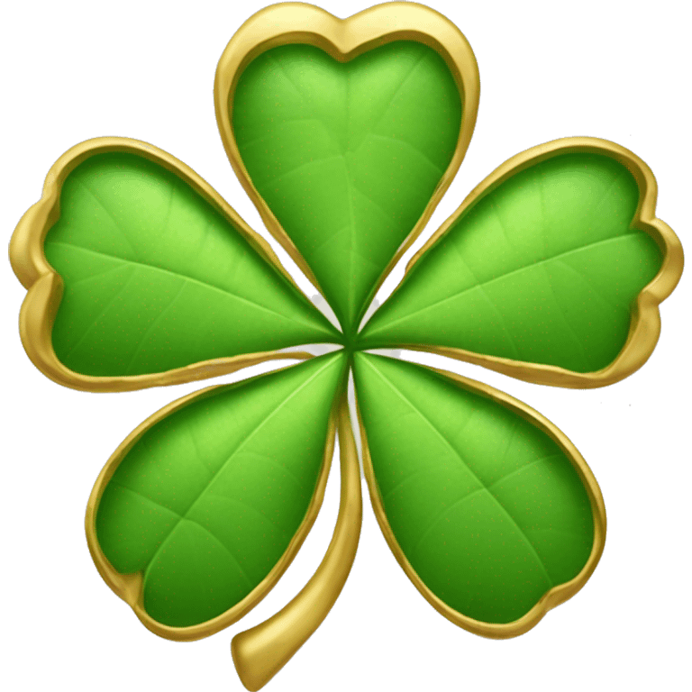 a four leaf clover but the peddles are made out of lily pads with gold trim emoji