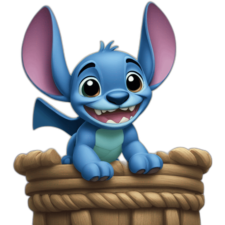 Stitch sur château disney emoji