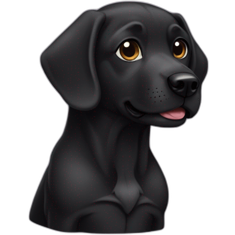 perro negro contento emoji