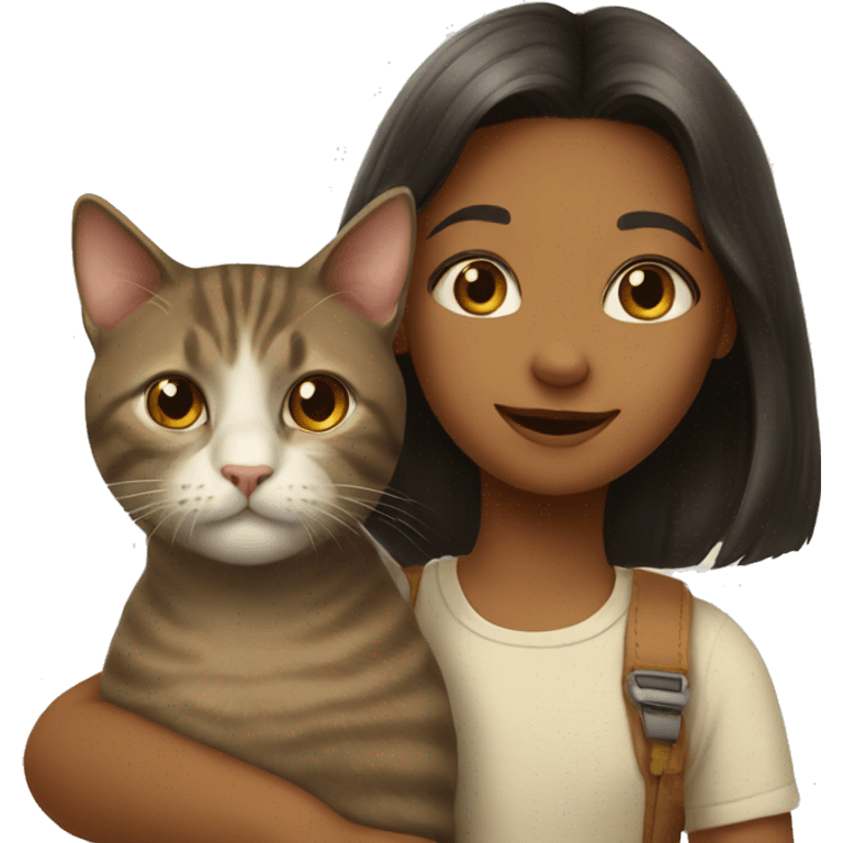 A cat and a little girl emoji