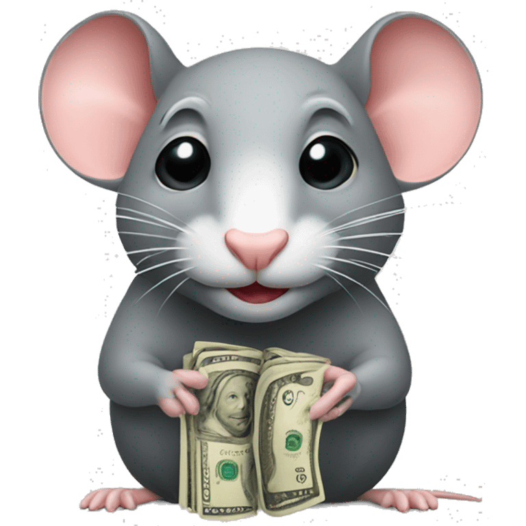 Rat with dollars emoji