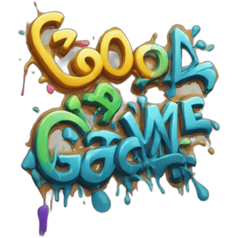 graffiti of the words "good game" emoji