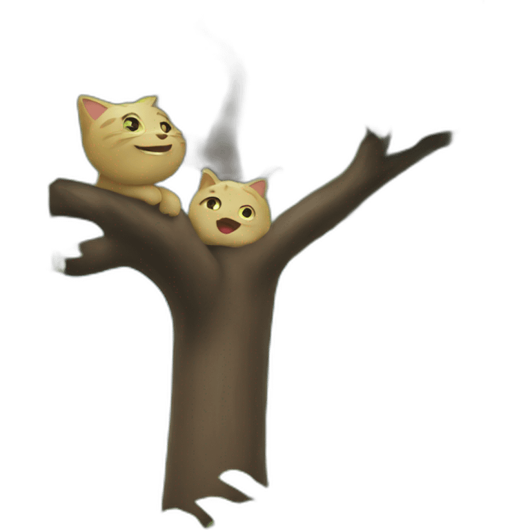 Chat dans un arbre emoji