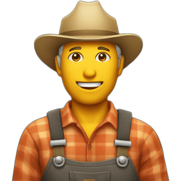 A farmer who is burning emoji