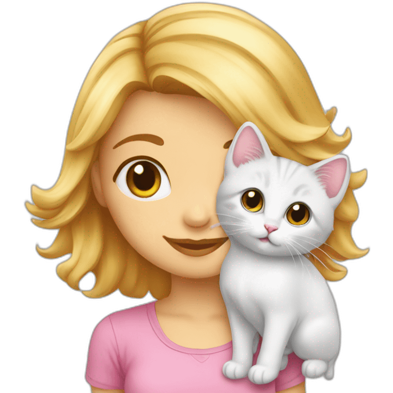 Chaton et une petite fille emoji