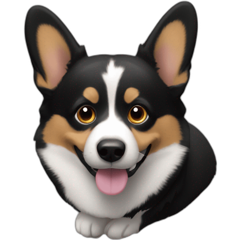 Corgi negro socorrista emoji