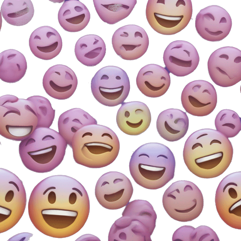 Iridescent smiley face emoji with smiling eyes and Rosie cheeks emoji