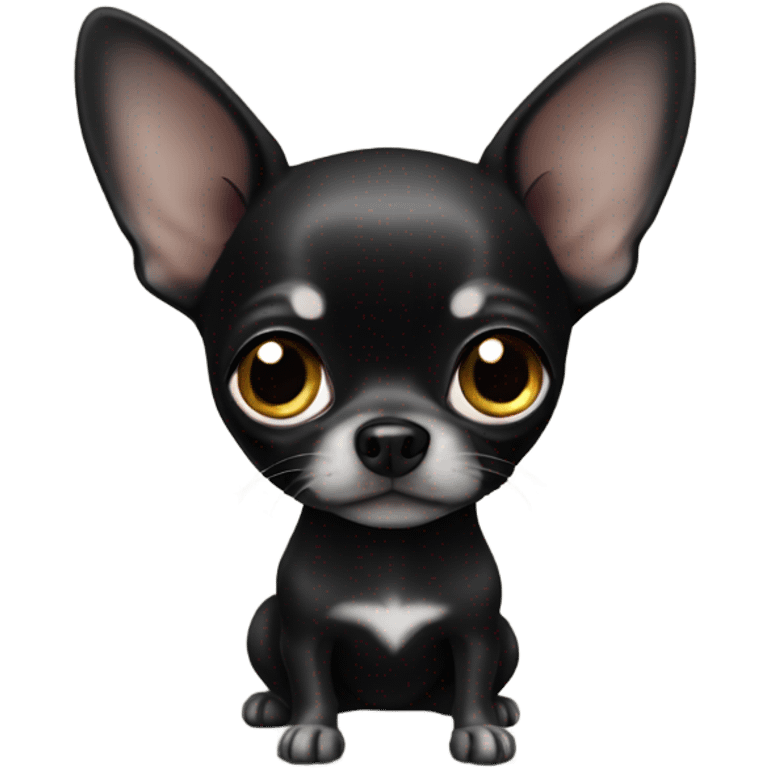 Little black chihuahua  emoji