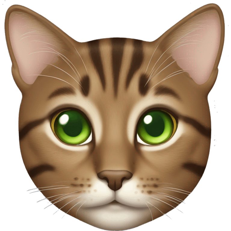 Brown tabby cat with green eyes  emoji