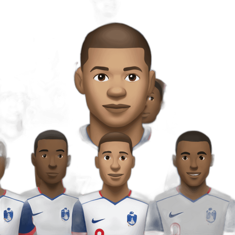 Kylian Mbappé jouant au foot avec l'équipe de France emoji