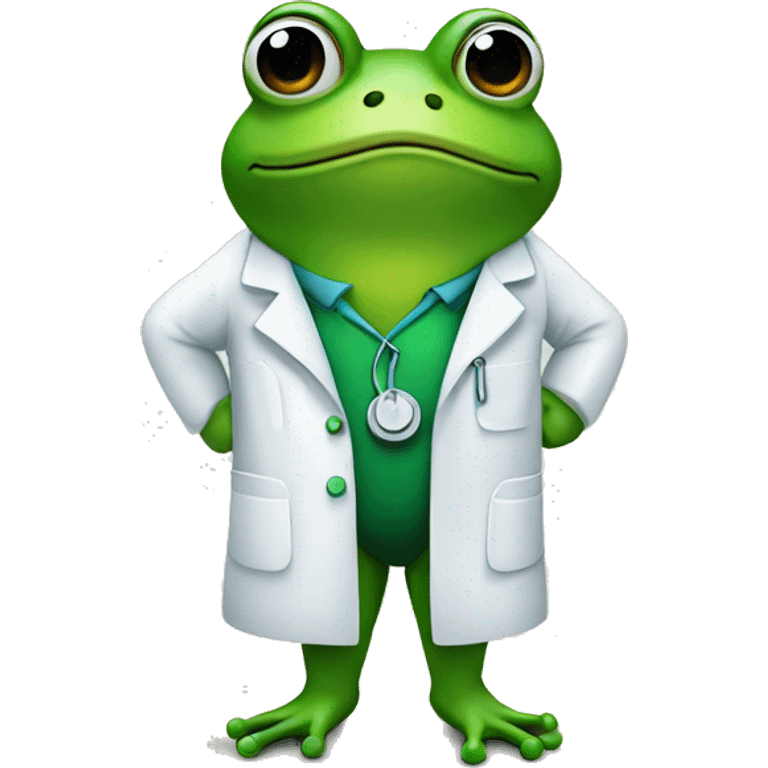 Frog in a lab coat  emoji