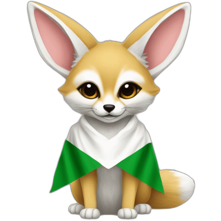 fennec avec le drapeau de l’Algerie 🇩🇿 emoji