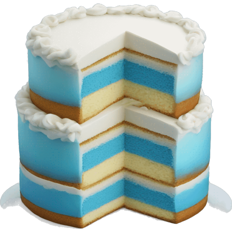 Realistic blue layered cake emoji