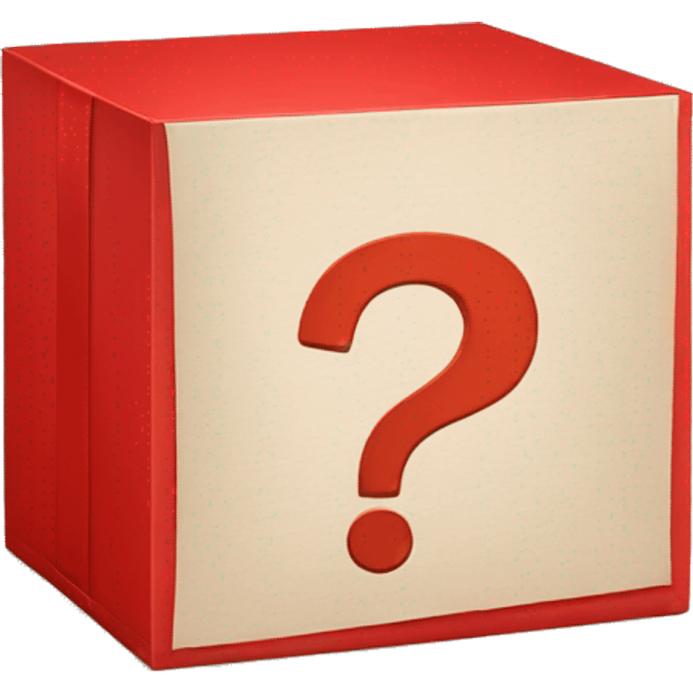 red mystery box with question mark emoji