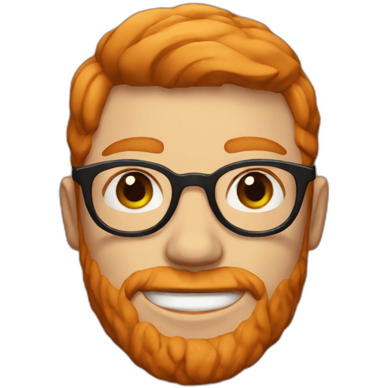 ginger guy with round glasses, short hair and stubble emoji